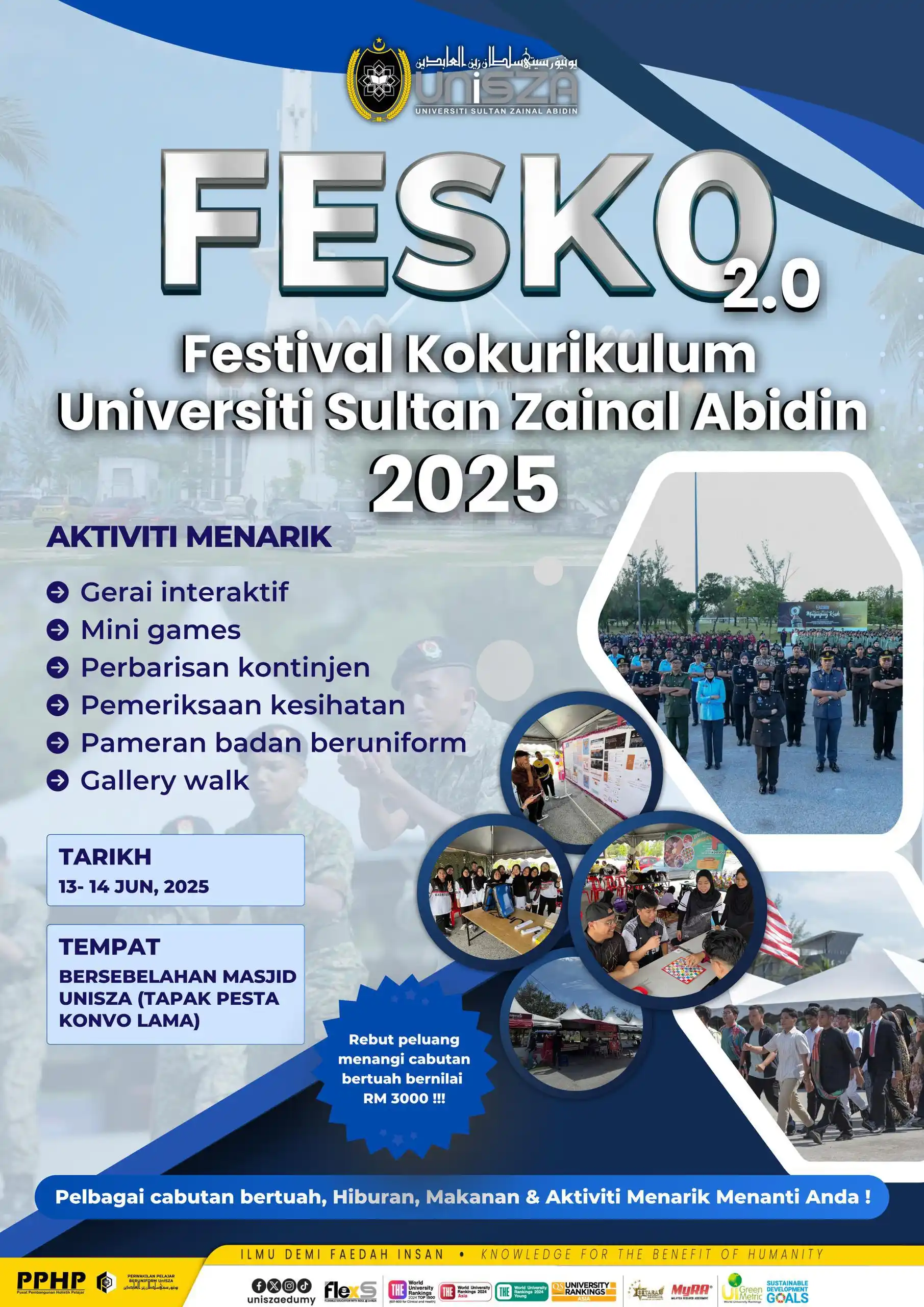 Image from HEBAHAN MPP UniSZA: *[FESTIVAL KOKURIKULUM UniSZA 2.0]*  Assalamualaikum WBT & Salam Malay...