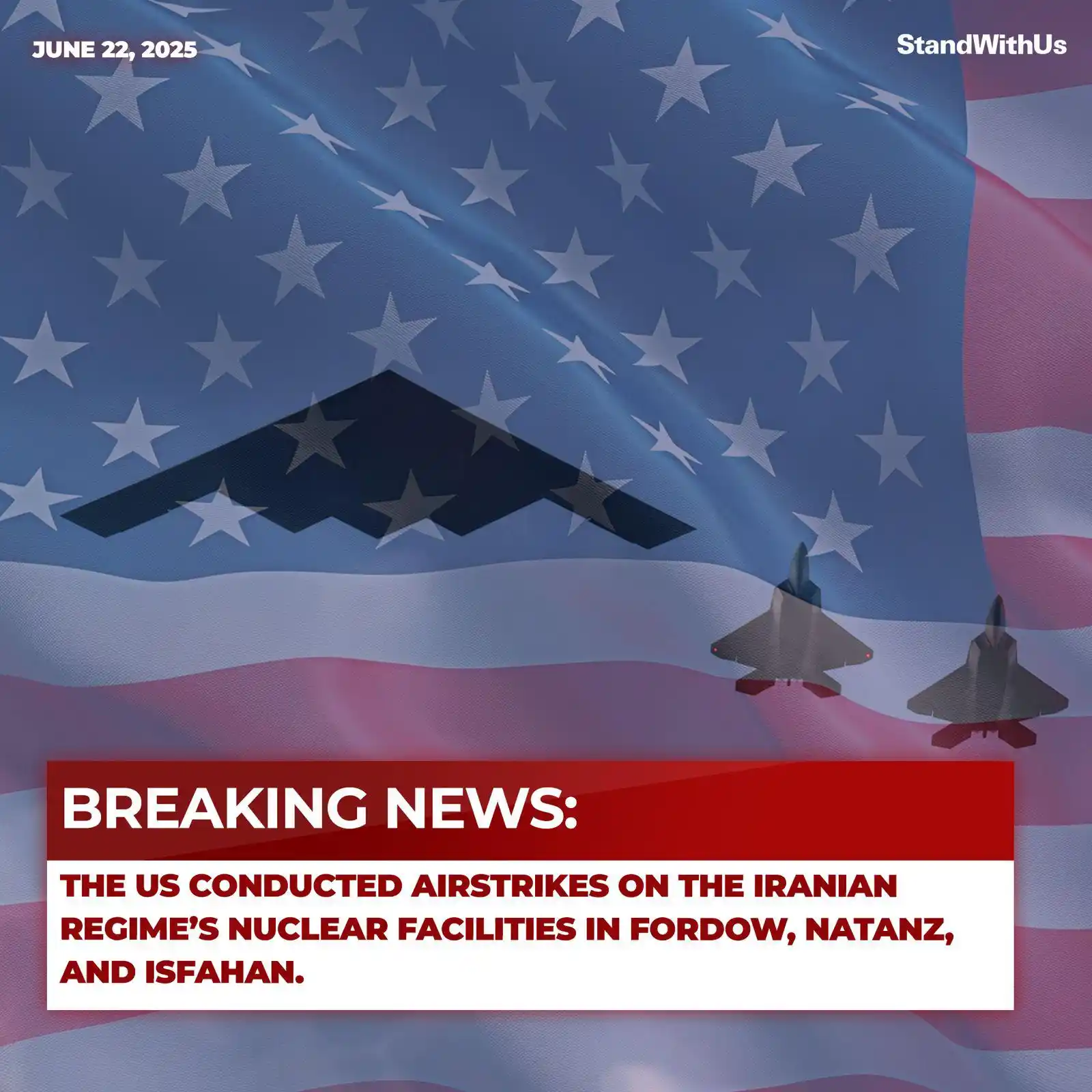 Image from StandWithUs: Historic Day 🇺🇸 🇮🇱...
