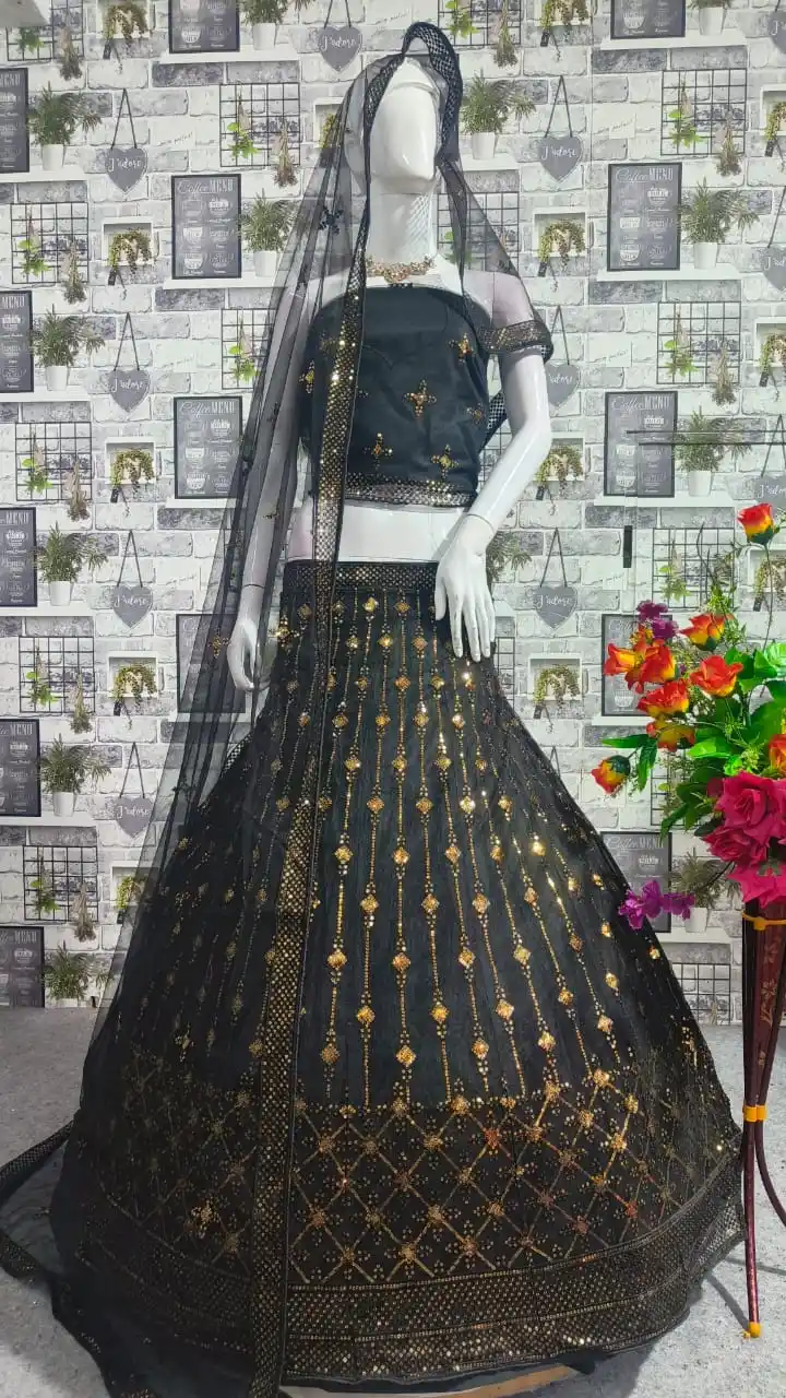 Image from Wholetex Lehengha Choli: https://www.wholetex.com/wholesale-catalogs/uniqu-net-sequence-work-an...