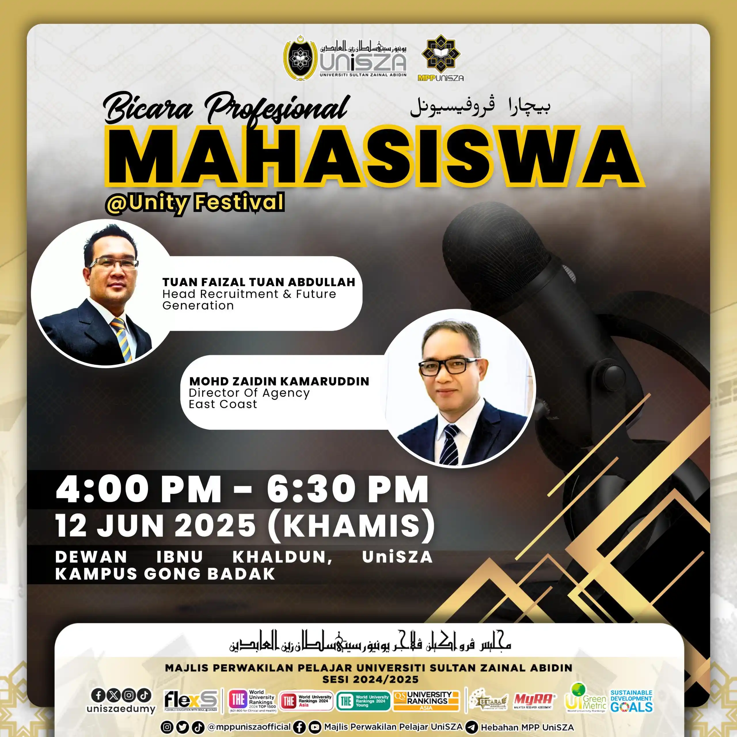 Image from HEBAHAN MPP UniSZA: *[JEMPUTAN KE BICARA PROFESIONAL MAHASISWA @ UNITY FESTIVAL]*  Majlis ...