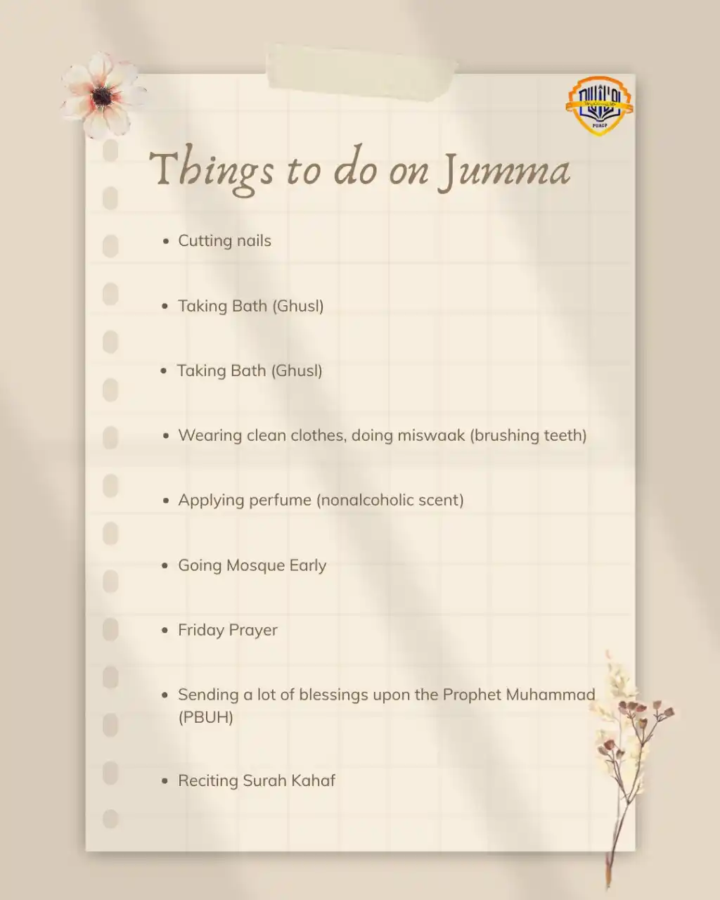 Image from PU AFFILIATED COLLEGES: *✨ Jumma Mubarak ✨🌿*   _A gentle reminder that *Friday* is not just a...