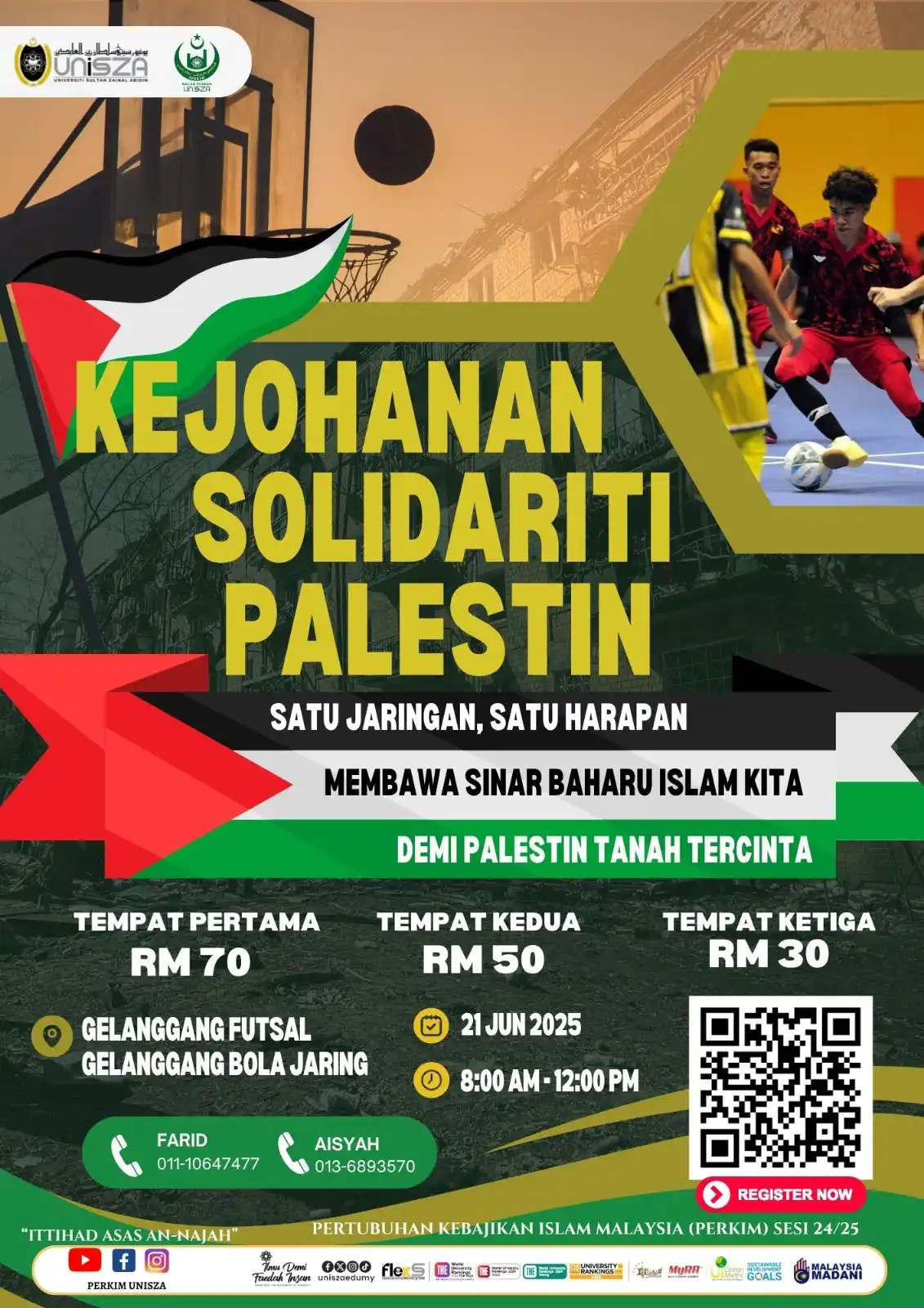 Image from HEBAHAN MPP UniSZA: *KEJOHANAN SOLIDARITI PALESTIN: SATU JARINGAN, SATU HARAPAN* 🇵🇸 Su...