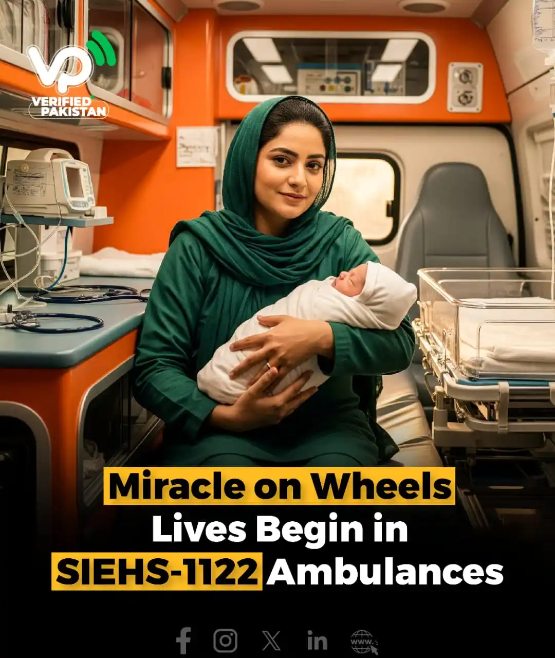 Image from Sindh Integrated Emergency & Health Services (SIEHS): Over 400 babies have taken their first breaths in our SIEHS-1122 ambul...