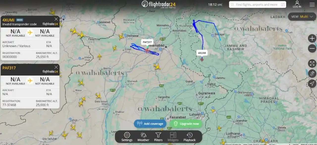 Image from Wahab-Alerts🇵🇰: *🇵🇰🇮🇳: An indian drone is circling near LoC in Azad Kashmir,While ...