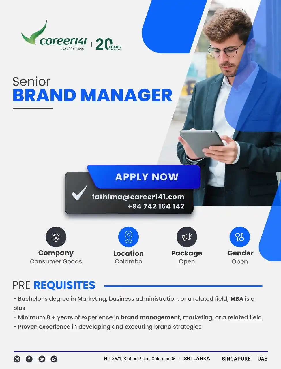 CAREER141 MARKETING OPENINGS post
