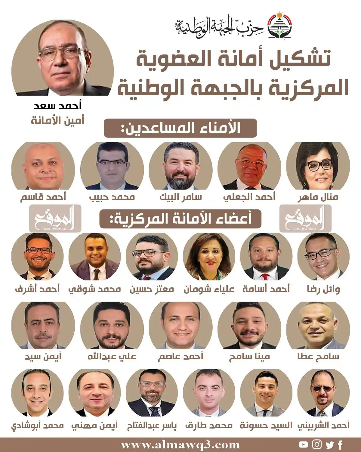 Image from موقع «الموقع»: تشكيل أمانة العضوية المركزية بالجبهة الوطنية <a class="text-blue-500 ...