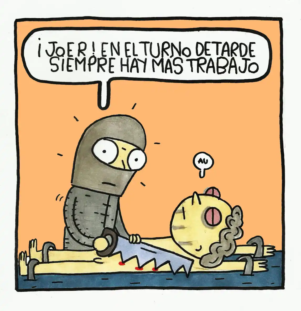 Image from Cómics y Viñetas de Óscar Alajarín: Una tarde en el trabajo. Si hubiera menos carga de trabajo, o si la j...