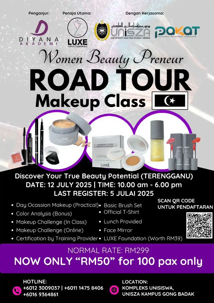 Image from HEBAHAN MPP UniSZA: 💄 𝐖𝐎𝐌𝐄𝐍 𝐁𝐄𝐀𝐔𝐓𝐘 𝐏𝐑𝐄𝐍𝐄𝐔𝐑 – 𝐌𝐀𝐊𝐄𝐔𝐏 𝐂𝐋𝐀𝐒𝐒 𝟐...