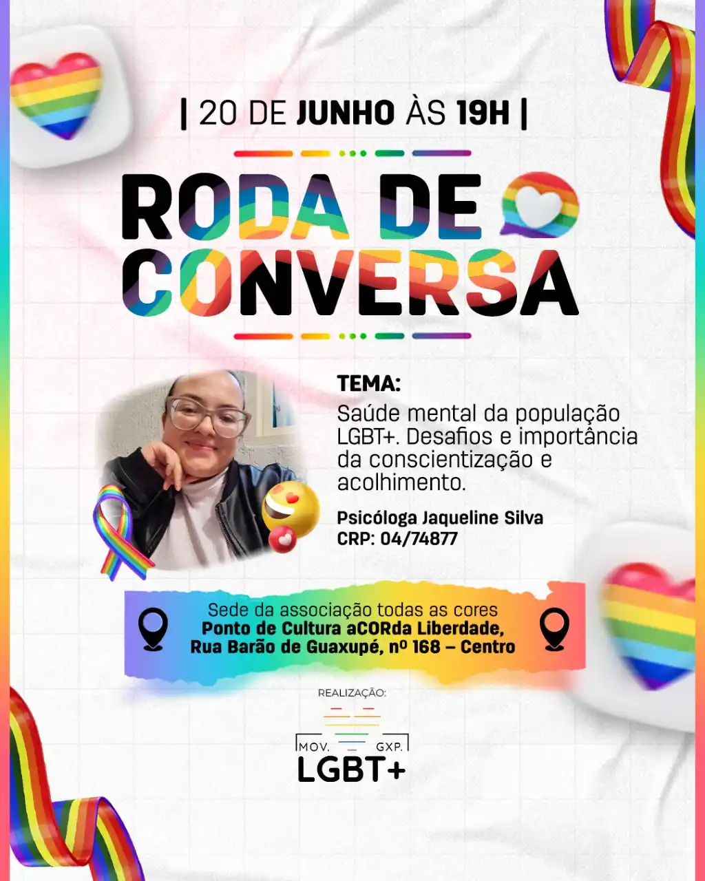 Image from JORNAL CORREIO SUDOESTE GUAXUPE MG: 🗓️ 20 de junho | 🕖 19h 📍 Sede da Associação Todas as Cores – Ponto ...