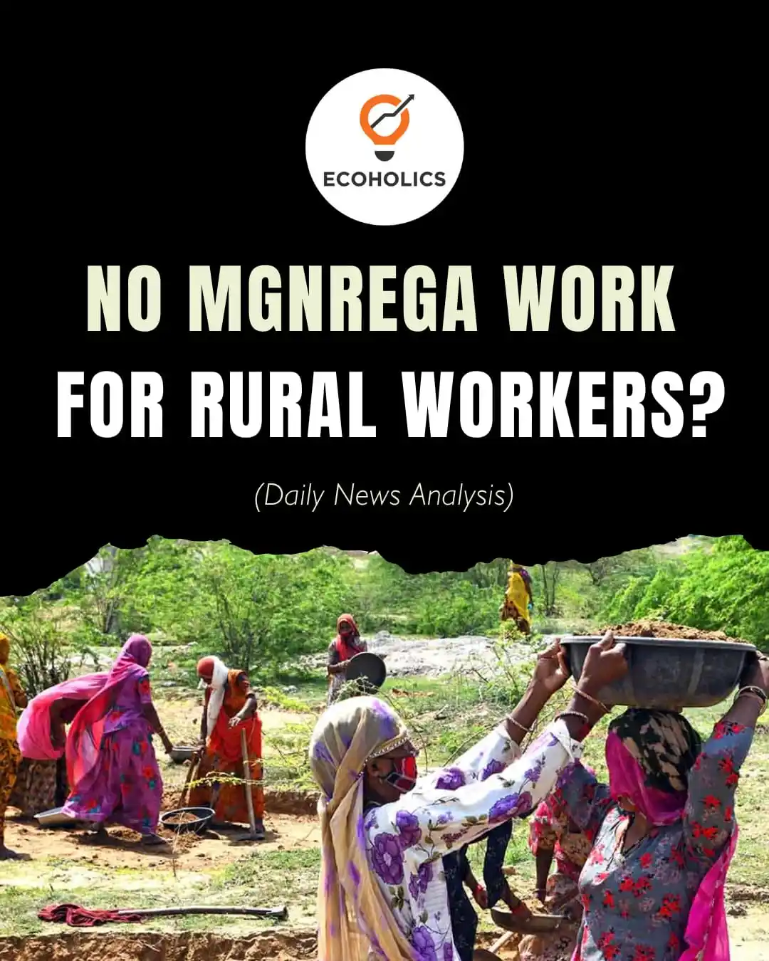 Image from Ecoholics - The Largest Platform For Economics: *60% MGNREGA fund cap risks leaving rural workers jobless in crises.* ...