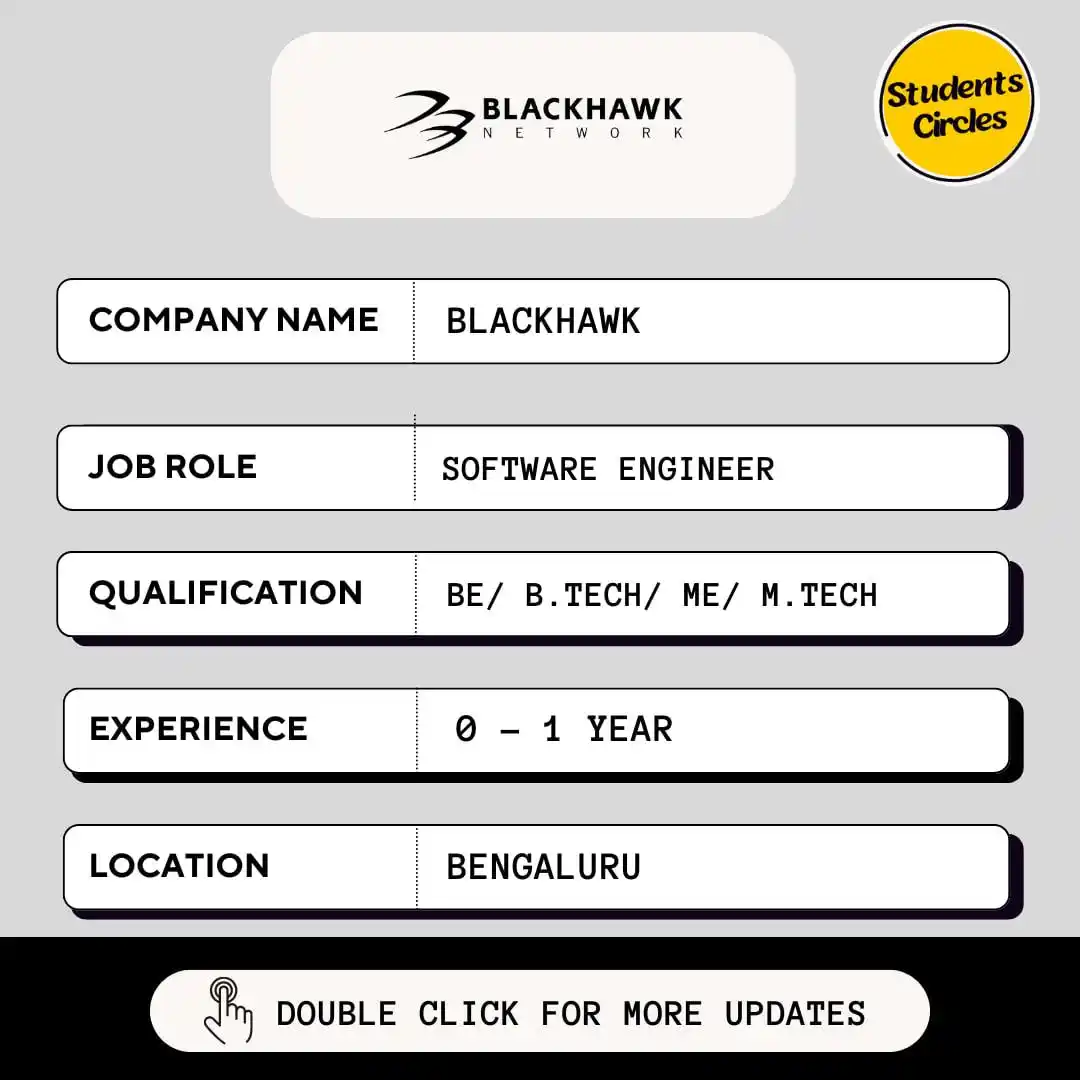 Image from Fresher Jobs | Internships | Remote Jobs | Software Engineer Jobs: 🔍 Blackhawk Careers 2025 🔍  💼 Job Role: Software Engineer  🔗 https...