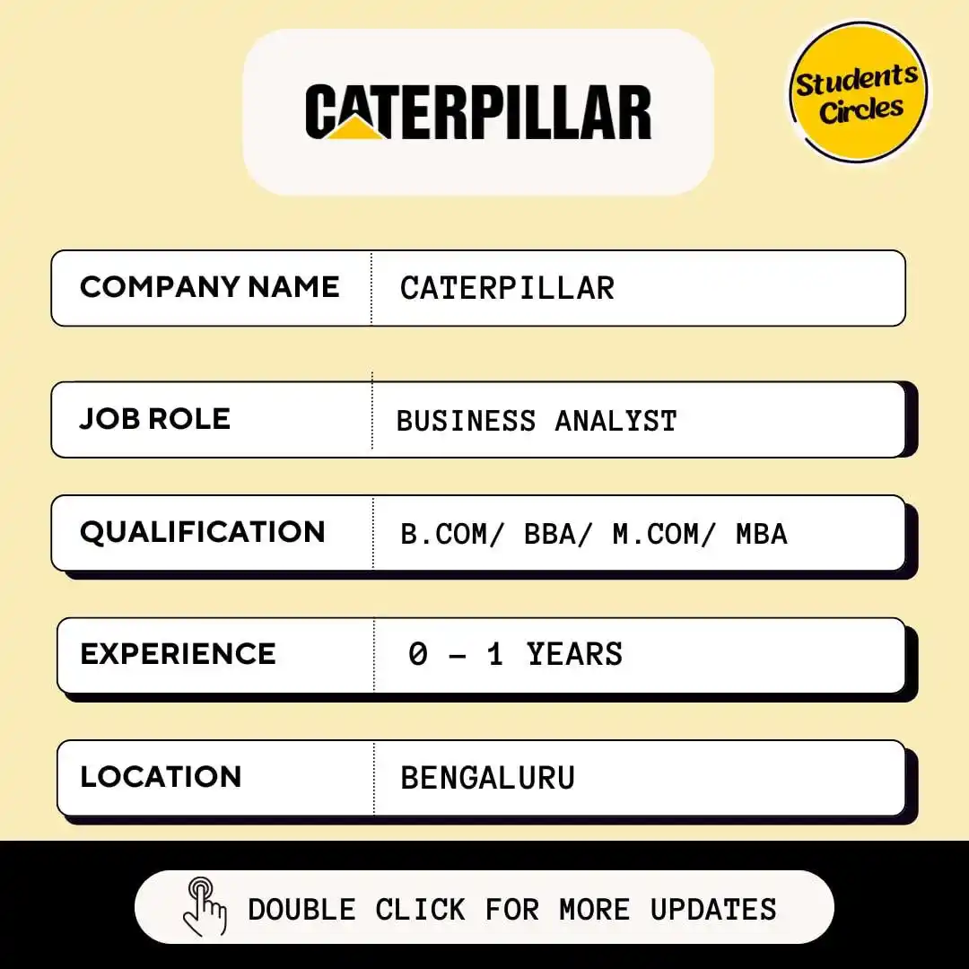 Image from Fresher Jobs | Internships | Remote Jobs | Software Engineer Jobs: 🔍 Caterpillar Careers 2025 🔍  💼 Job Role: Business Analyst  🔗 http...