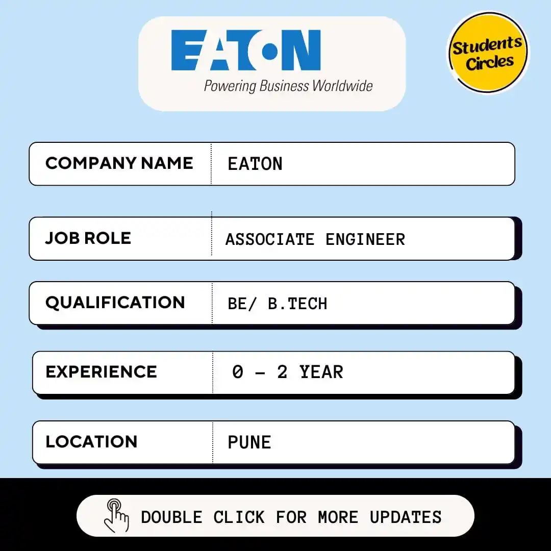 Image from Fresher Jobs | Internships | Remote Jobs | Software Engineer Jobs: 🔍 Eaton Careers 2025 🔍 💼 Job Role: Associate Engineer 🔗 https://...