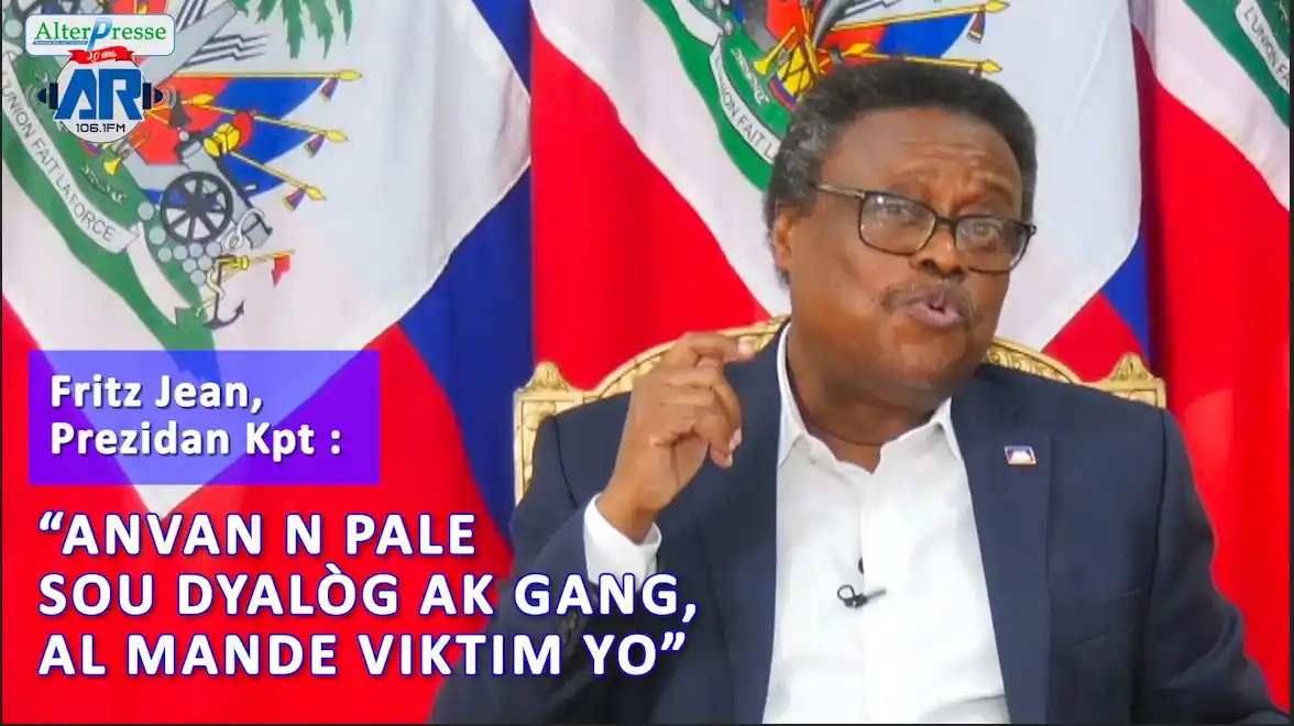 Image from AlterPresse/AlterRadio: Fritz Jean, président du CPT, rejette l’idée d’un dialogue avec les ga...