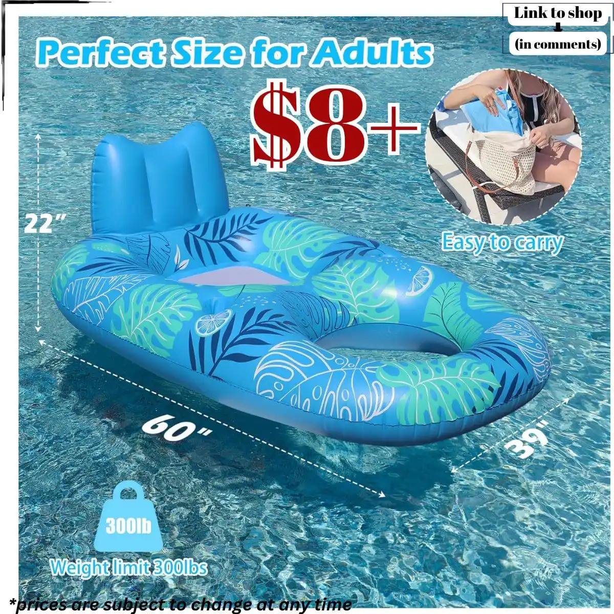 Image from Smart Savers Unite - Deals & Updates: Grab Adult size Inflatable Pool Float for only $8+! 🔗 https://smartsa...
