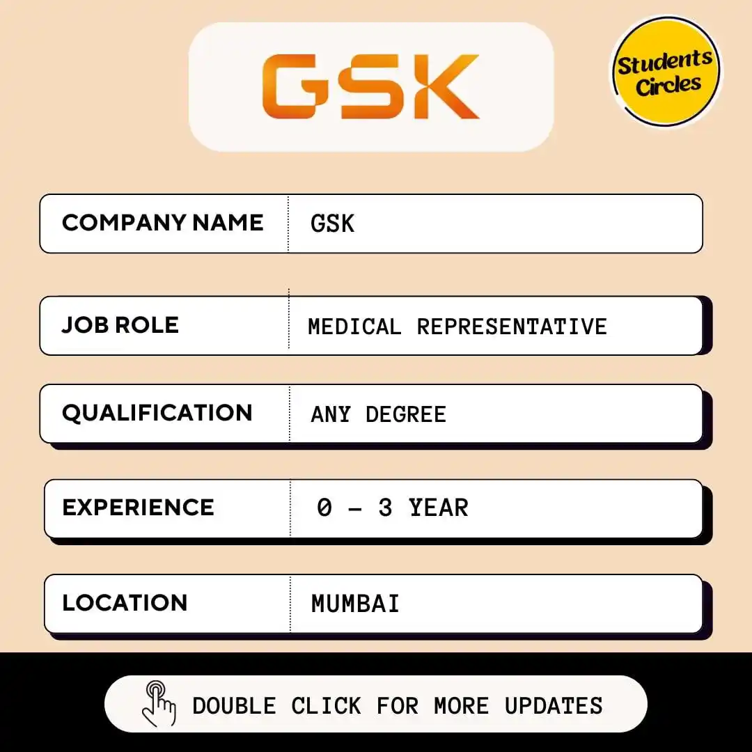 Image from Fresher Jobs | Internships | Remote Jobs | Software Engineer Jobs: 🔍 GSK Careers 2025 🔍 💼 Job Role: Medical Representative 🔗 https:...