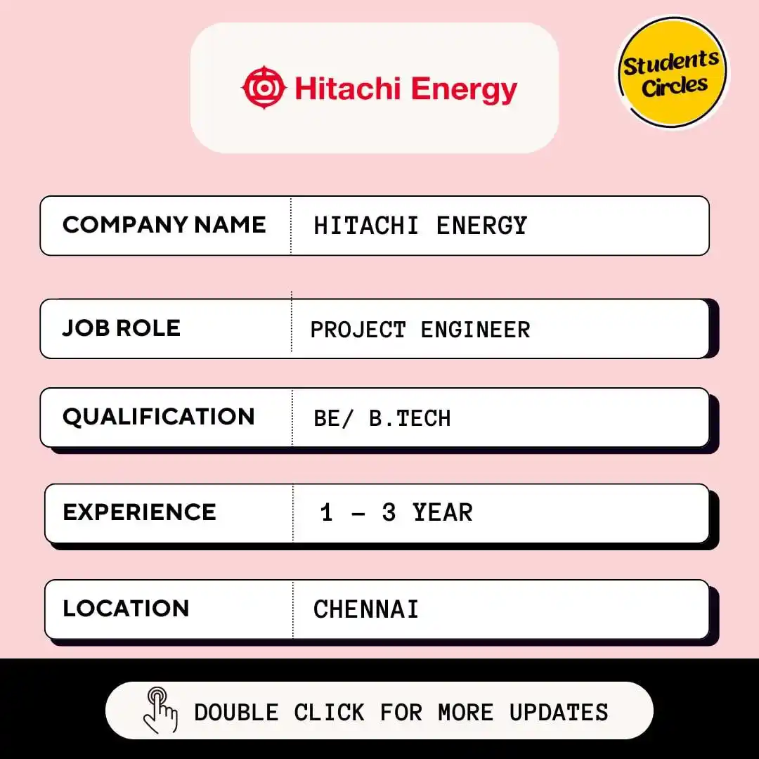 Image from Fresher Jobs | Internships | Remote Jobs | Software Engineer Jobs: 🔍 Hitachi Energy Careers 2025 🔍 💼 Job Role: Project Engineer 🔗 h...