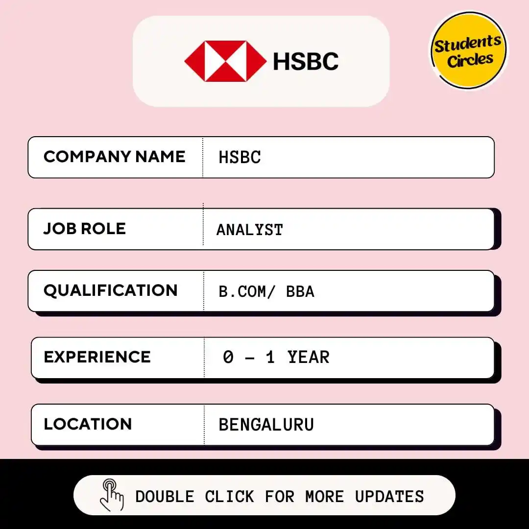 Image from Fresher Jobs | Internships | Remote Jobs | Software Engineer Jobs: 🔍 HSBC Careers 2025 🔍 💼 Job Role: Analyst 🔗 https://studentscirc...