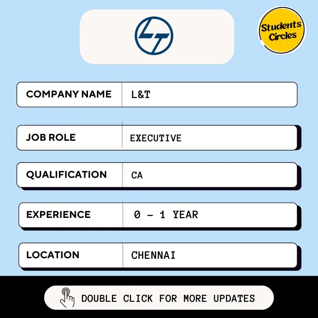 Image from Fresher Jobs | Internships | Remote Jobs | Software Engineer Jobs: 🔍 L&T Careers 2025 🔍  💼 Job Role: Executive  🔗 https://studentscir...