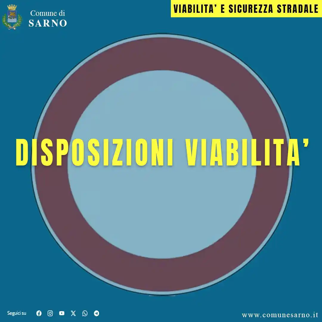 Image from Comune di Sarno: Modifiche alla viabilità per il Corpus Domini – 22 giugno 2025 In occ...