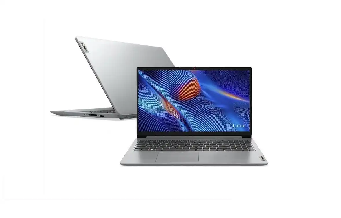Image from Ofertas Mundo Conectado: **Notebook Lenovo IdeaPad 1 R5-7520U, 8GB + 512GB, Cloud Grey, por R$2...