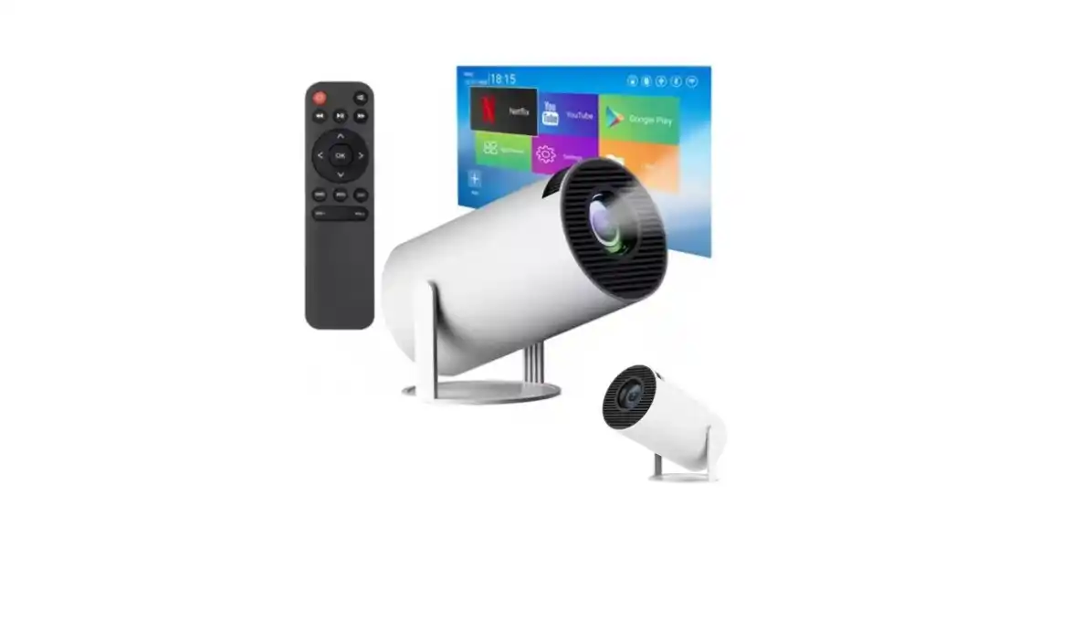 Image from Ofertas Mundo Conectado: **Projetor HY300 Portátil Branco, 4k 1080p Cinema, por R$169,99** 🎟️...