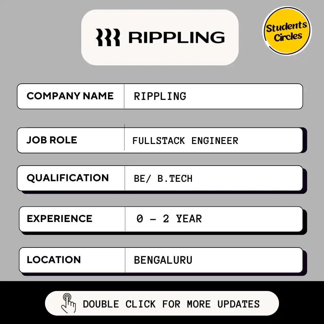 Image from Fresher Jobs | Internships | Remote Jobs | Software Engineer Jobs: 🔍 Rippling Careers 2025 🔍 💼 Job Role: Fullstack Engineer 🔗 https...