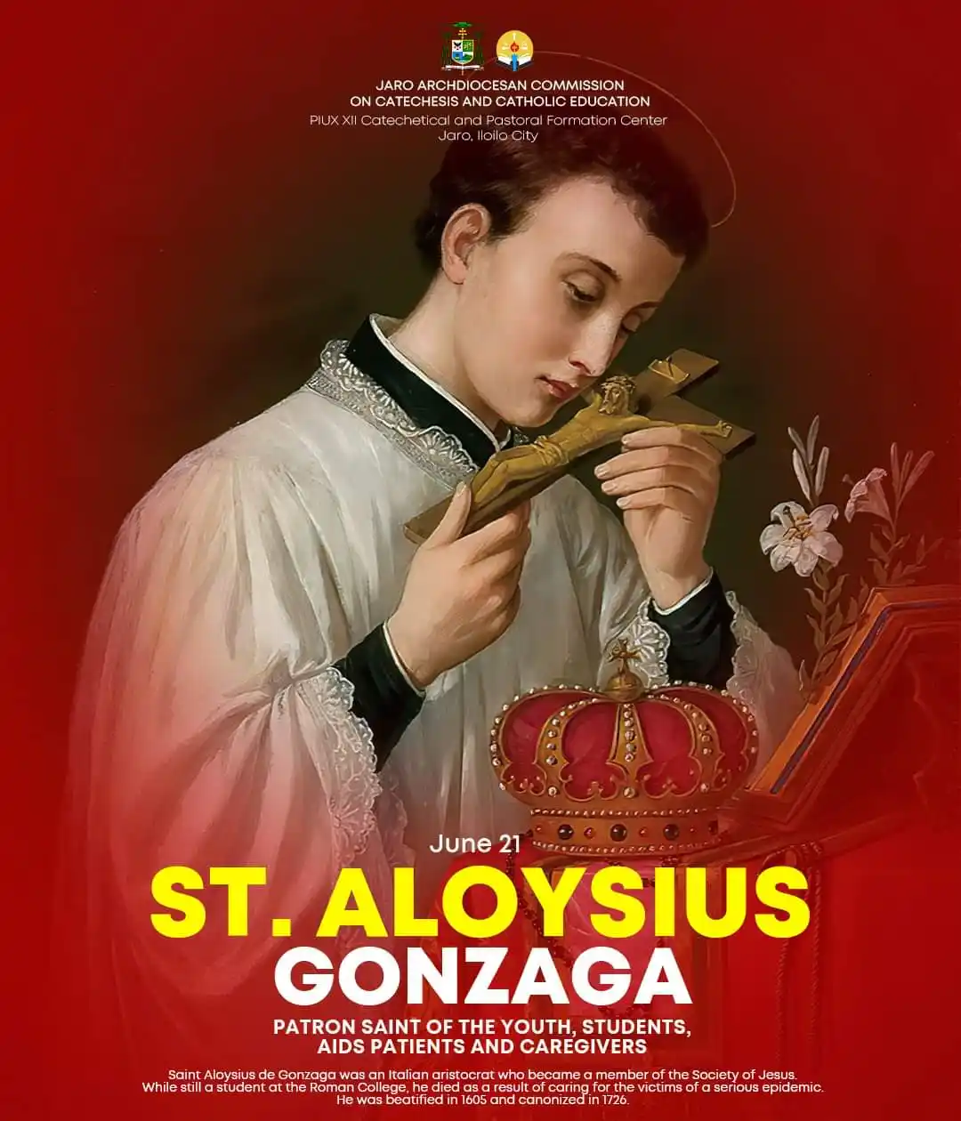 Image from DIVINE RETREAT UPDATES AND PRAYERS: *SAINT ALOYSIUS GONZAGA, Jesuit Priest* *Youth* St. Aloysius Gonzaga ...