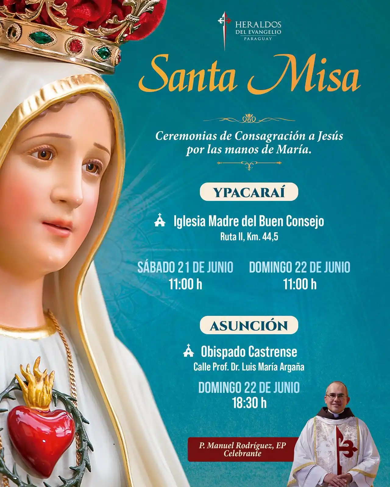 Image from Heraldos del Evangelio Paraguay: ✨ *¡Salve María! ¡Les invitamos a participar de las Ceremonias de Cons...