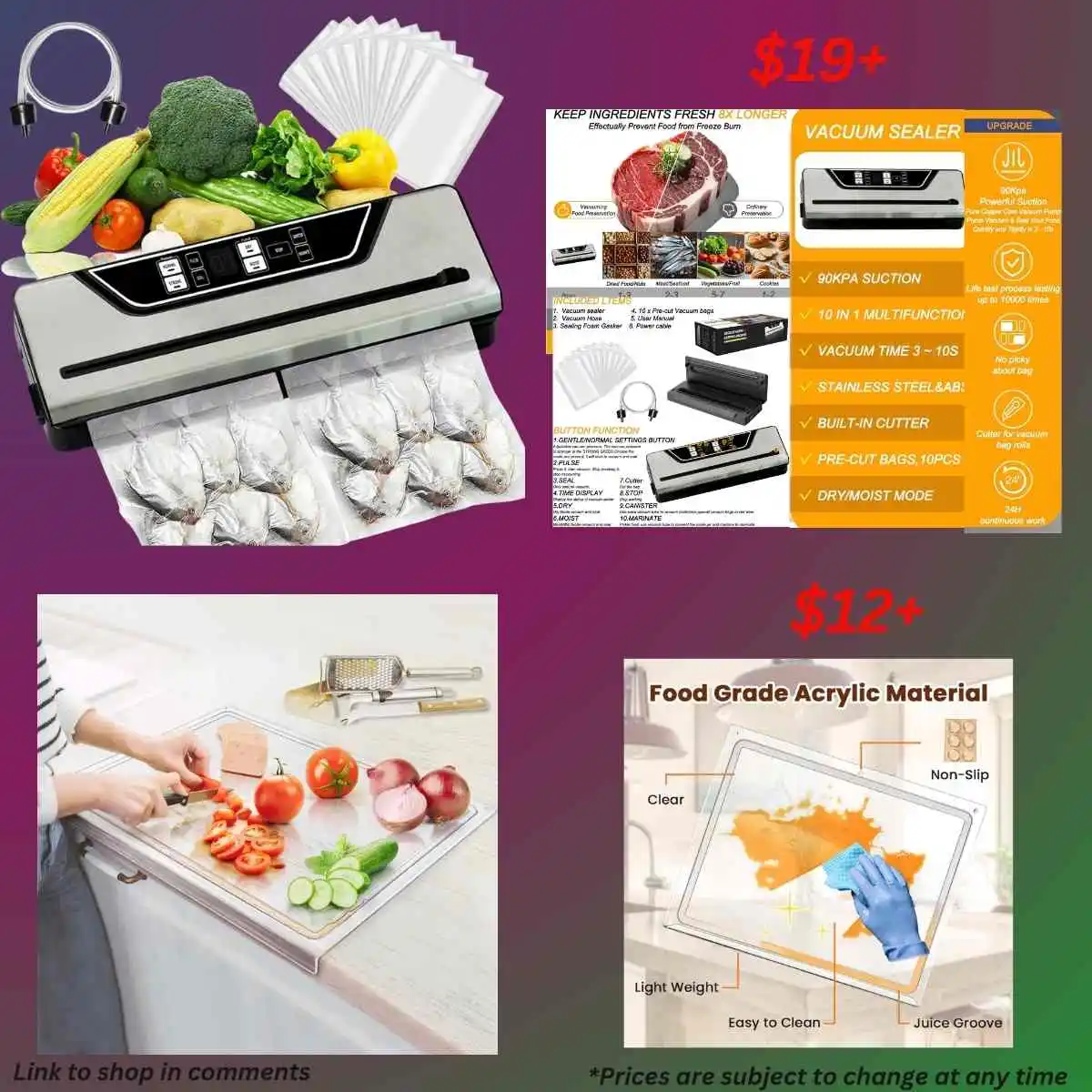 Image from Smart Savers Unite - Deals & Updates: Score fab deal on acrylic cutting board and vacuum sealer machine! (Ad...