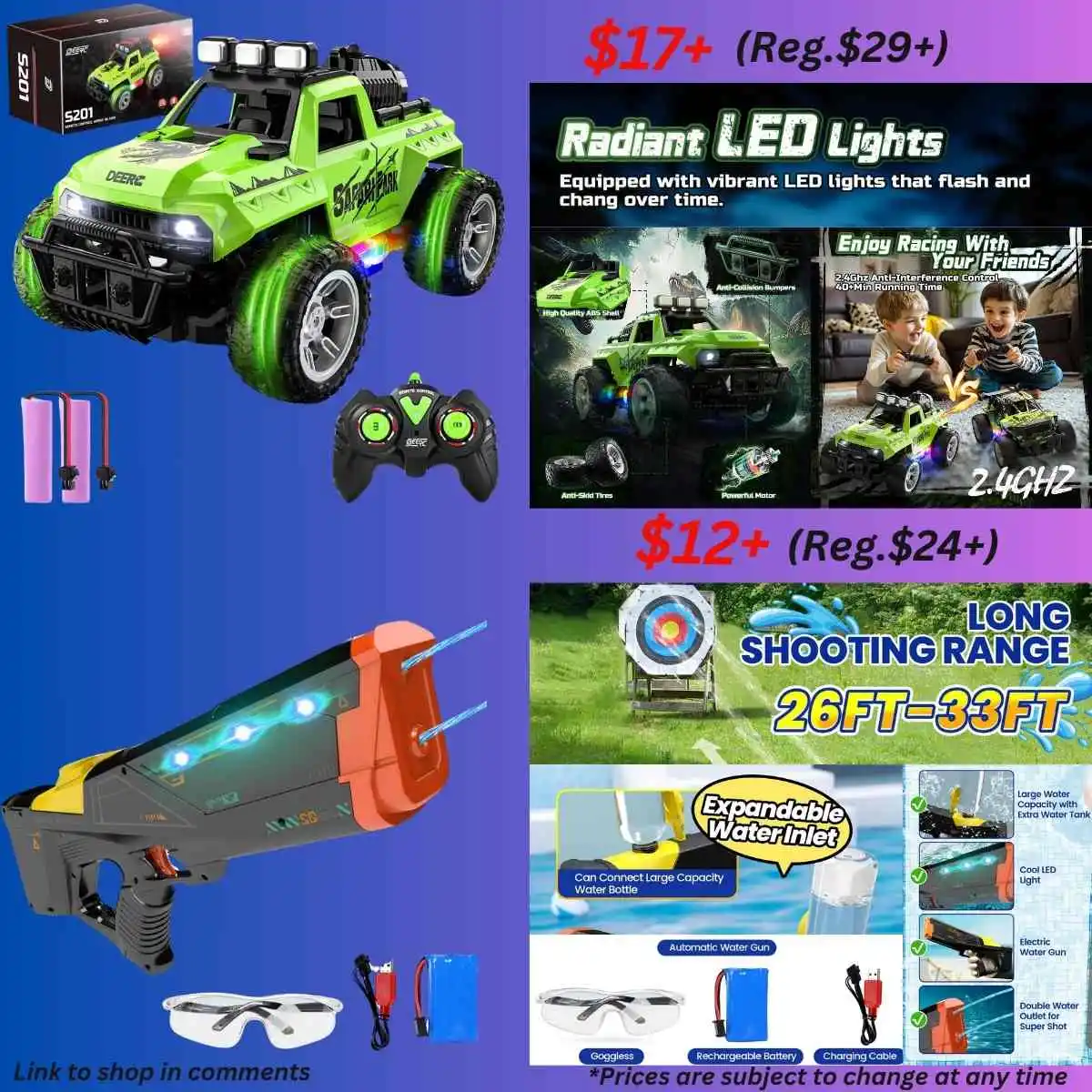 Image from Smart Savers Unite - Deals & Updates: Score remote control car with fog mist & LED colorful lights and elect...
