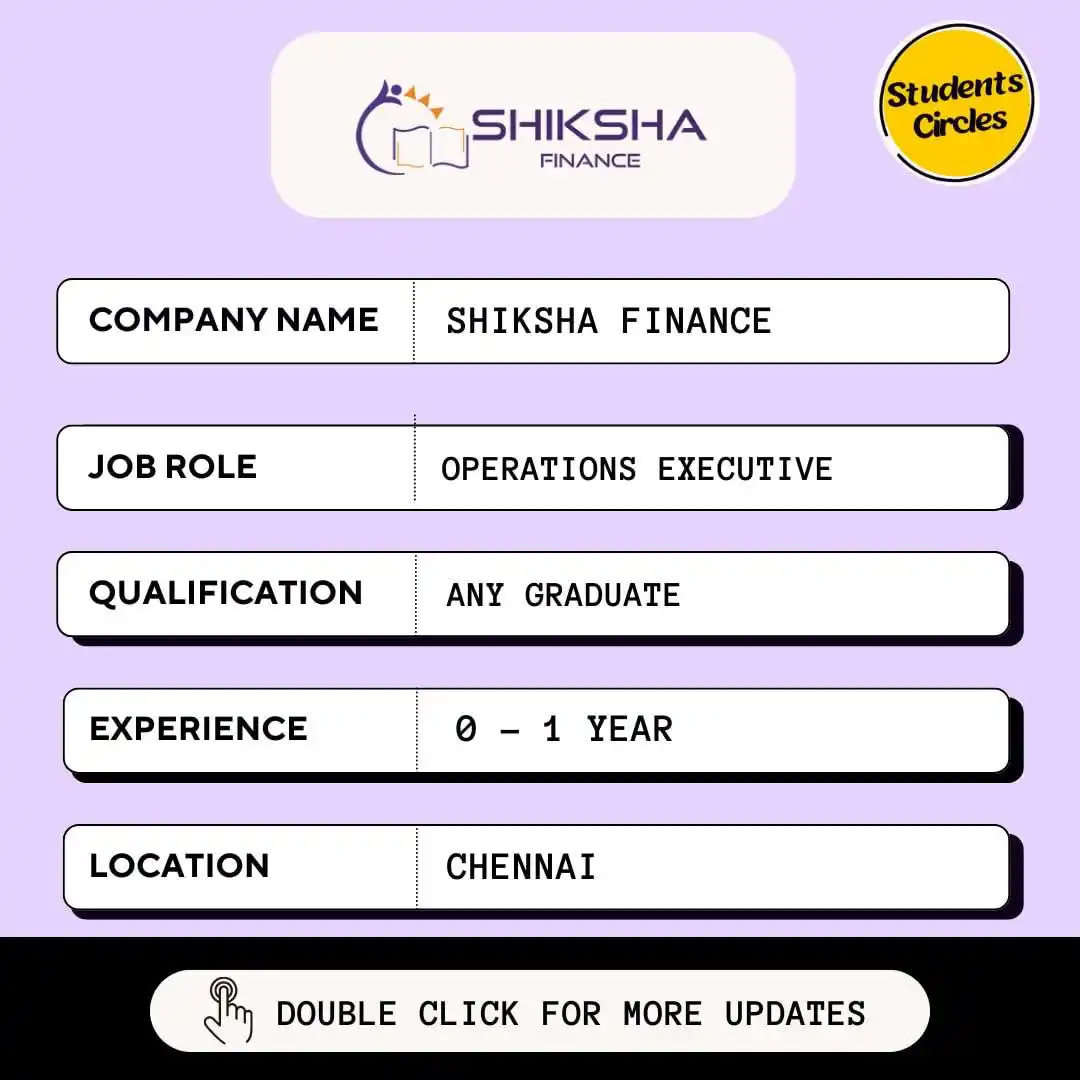 Image from Fresher Jobs | Internships | Remote Jobs | Software Engineer Jobs: 🔍 Shiksha Finance Careers 2025 🔍 💼 Job Role: Operations Executive ...