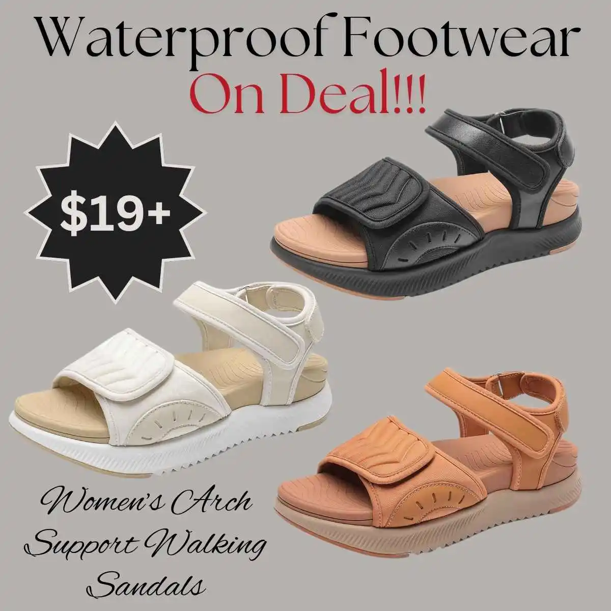 Image from Smart Savers Unite - Deals & Updates: 🌞💧Waterproof footwear now for just $19. These women's walking sandal...
