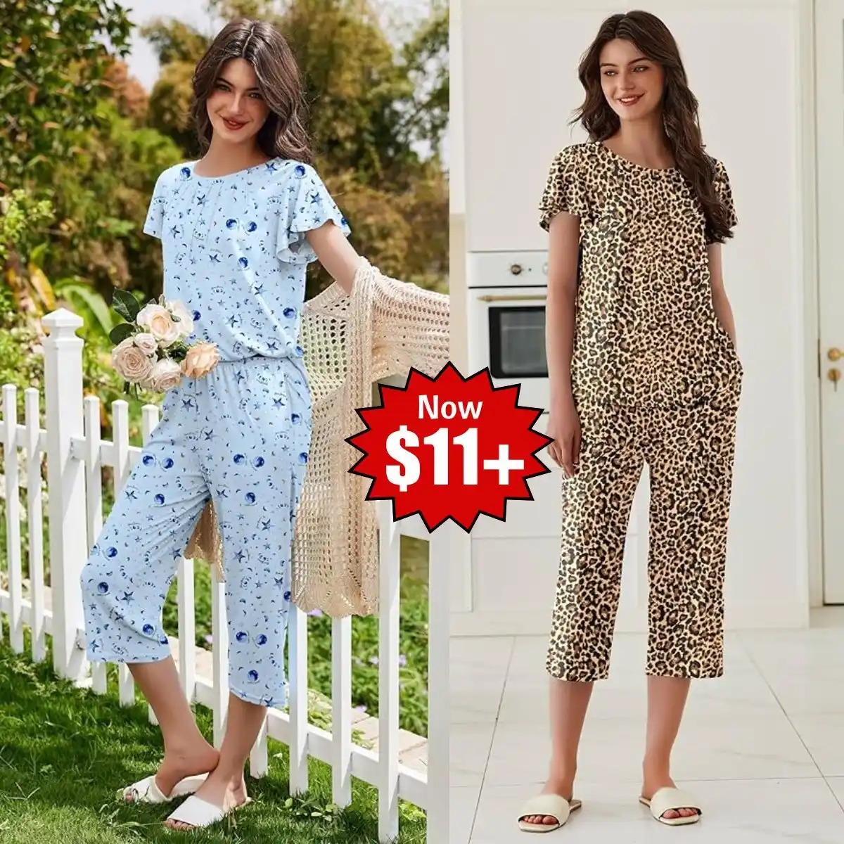 Image from Smart Savers Unite - Deals & Updates: Women's 2-piece capri pajamas for just $11+ after discount! https://sm...