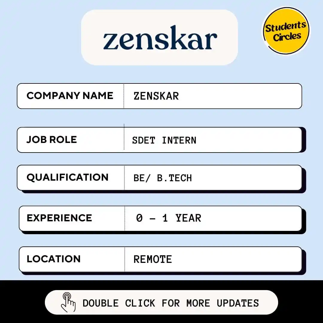 Image from Fresher Jobs | Internships | Remote Jobs | Software Engineer Jobs: 🔍 Zenskar Careers 2025 🔍 💼 Job Role: SDET Intern 🔗 https://stude...