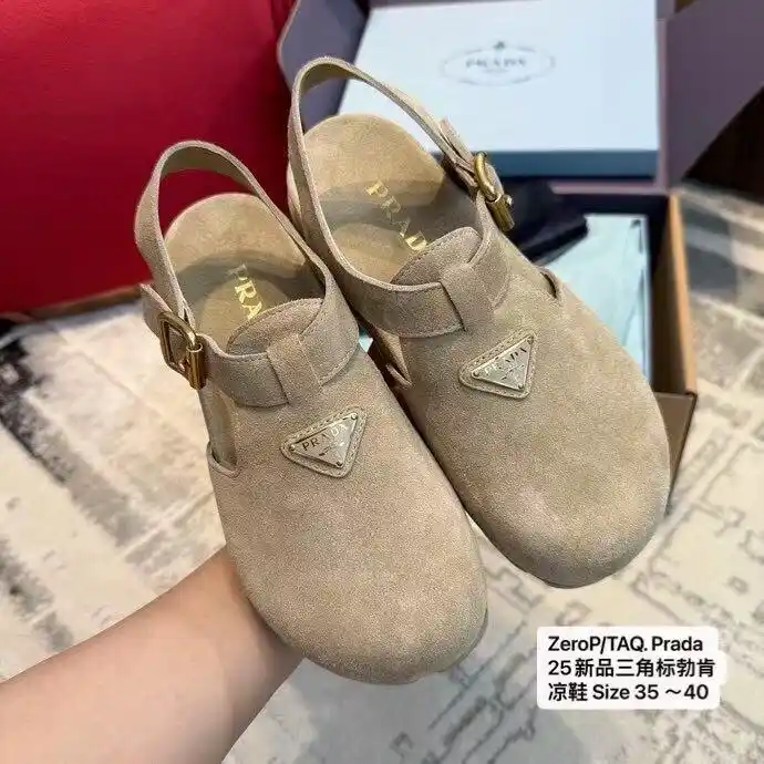Image from LuckySherryLtd.(W Clothes/Shoes): ZeroP/TAQ. Prada 25新品三角标勃肯凉鞋 Size 35 ~40...