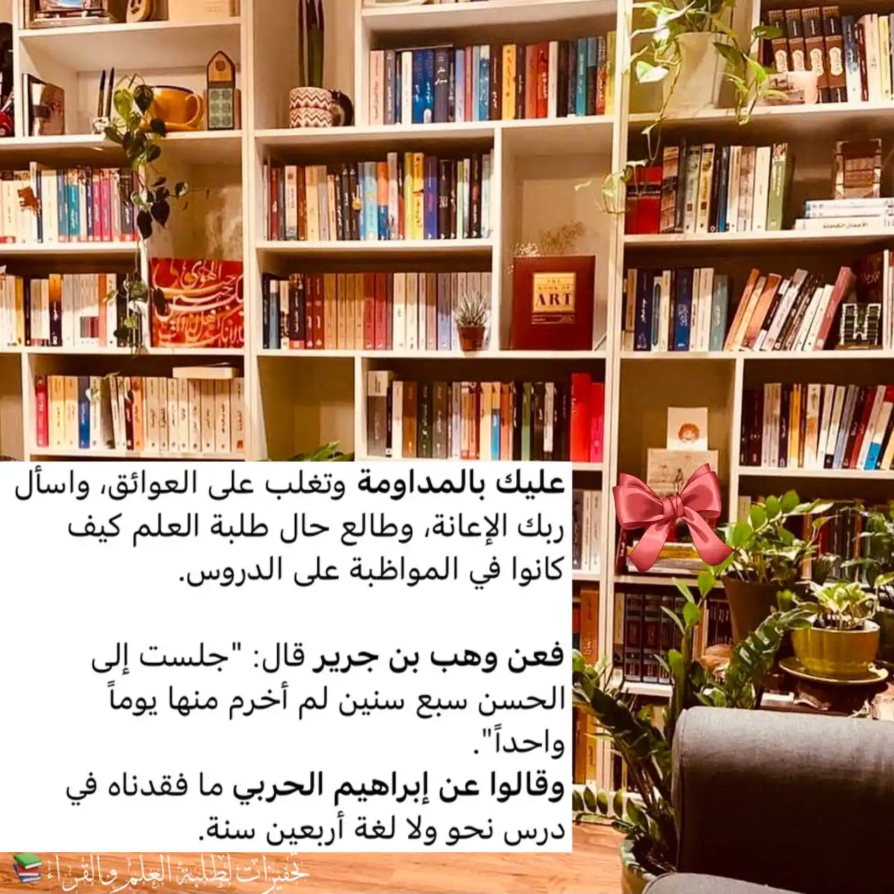 Image from تحفيزات لطلبة العلم والقرآء📚 : *عليك بالمداومة* وتغلب على العوائق، واسأل ربك الإعانة، وطالع حال طلبة ...