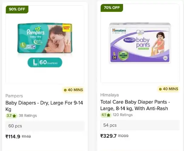 Image from Loot 4 you India: Bigbasket Diapers Loot Delhi  Search Pampers, Huggies, Babiecorn, Niin...