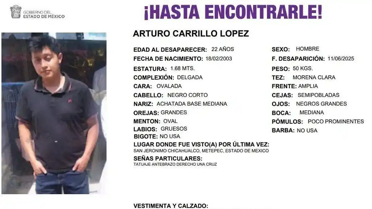 Image from El Sol de Toluca: 🟡 ¡Buscan a joven de Metepec! 🟡 Con la promesa de un trabajo como o...