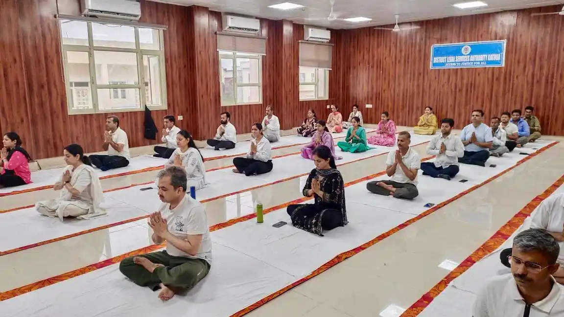 Image from DIPR Kathua: *DLSA Kathua celebrates International Yoga Day* *Kathua, June 21*: Un...