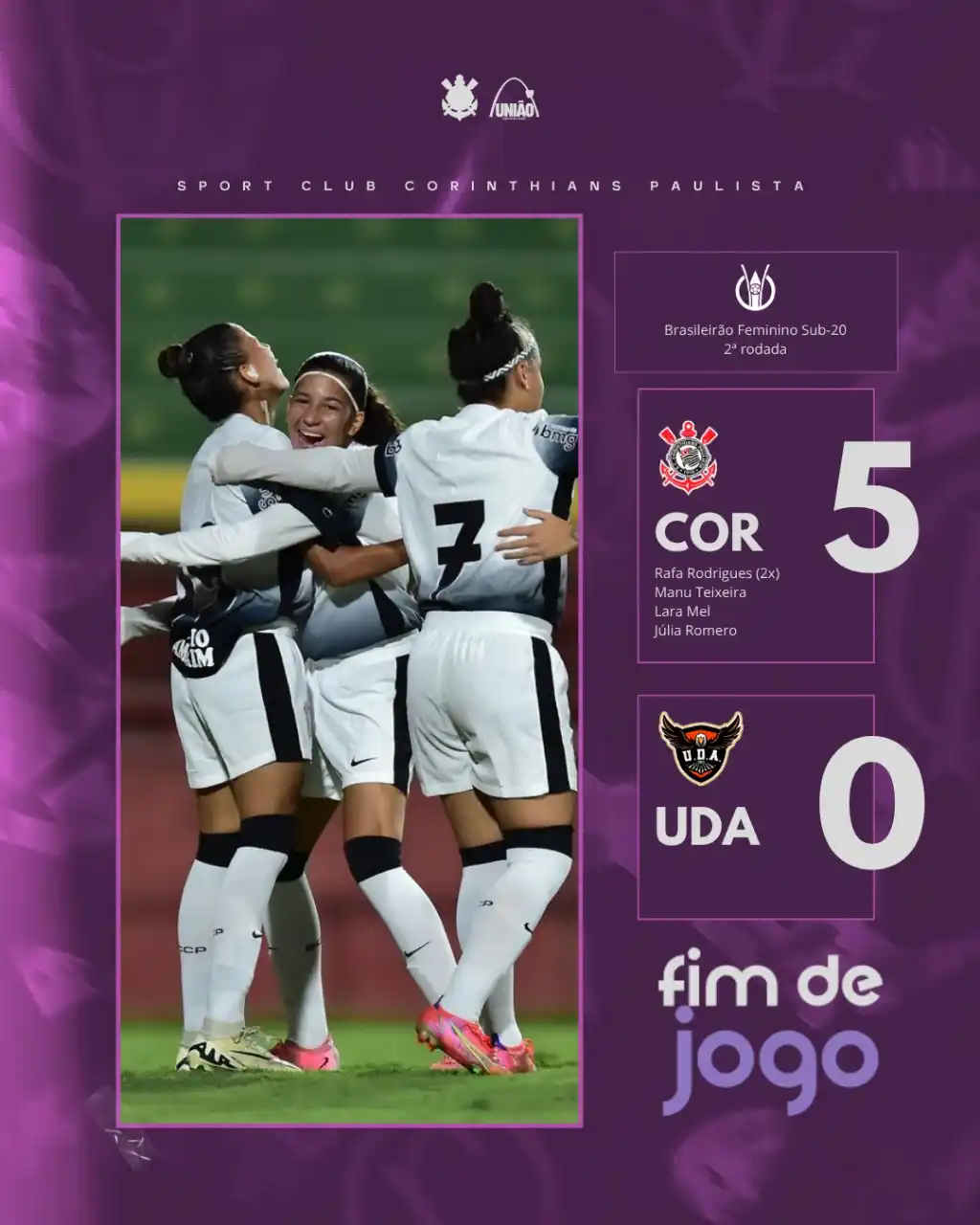 Image from União SCCP Feminino: FINAL DE JOGO E TEVE GOLEADAS DAS BRABINHAS NO BRASILEIRÃO SUB-20! Den...