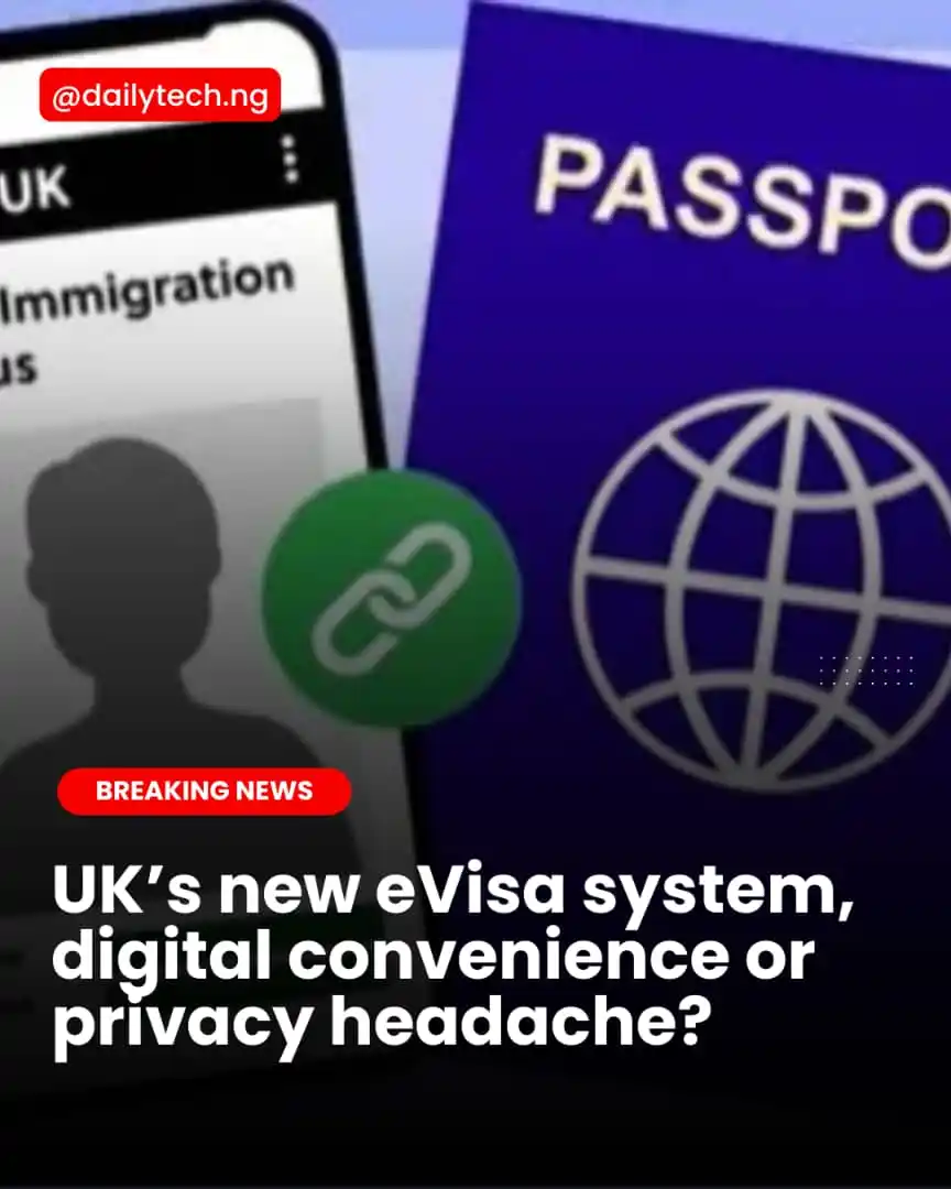 Image from Daily Tech Nigeria: From July 2025, the UK will scrap physical visa stickers for many non-...