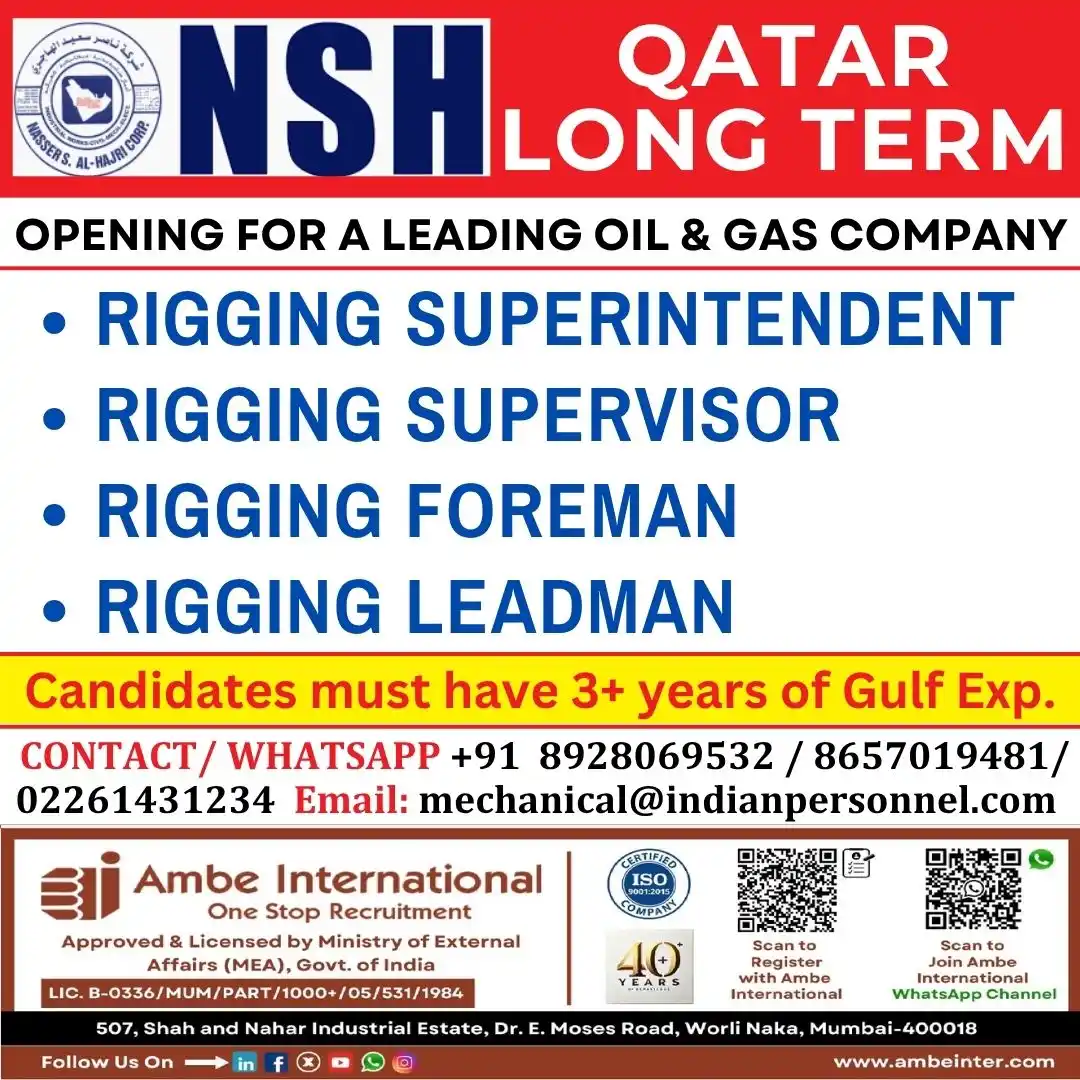 Image from Ambe International: 📢 Hiring for Qatar – Long Term Project | Shortlisting in Progress! 📌...