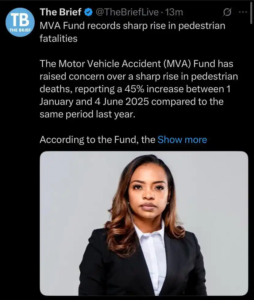 Image from The Brief Live and Namibia Mining & Energy : https://thebrief.com.na/2025/06/mva-fund-records-sharp-rise-in-pedestr...