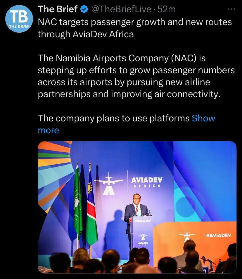 Image from The Brief Live and Namibia Mining & Energy : https://thebrief.com.na/2025/06/nac-targets-passenger-growth-and-new-r...