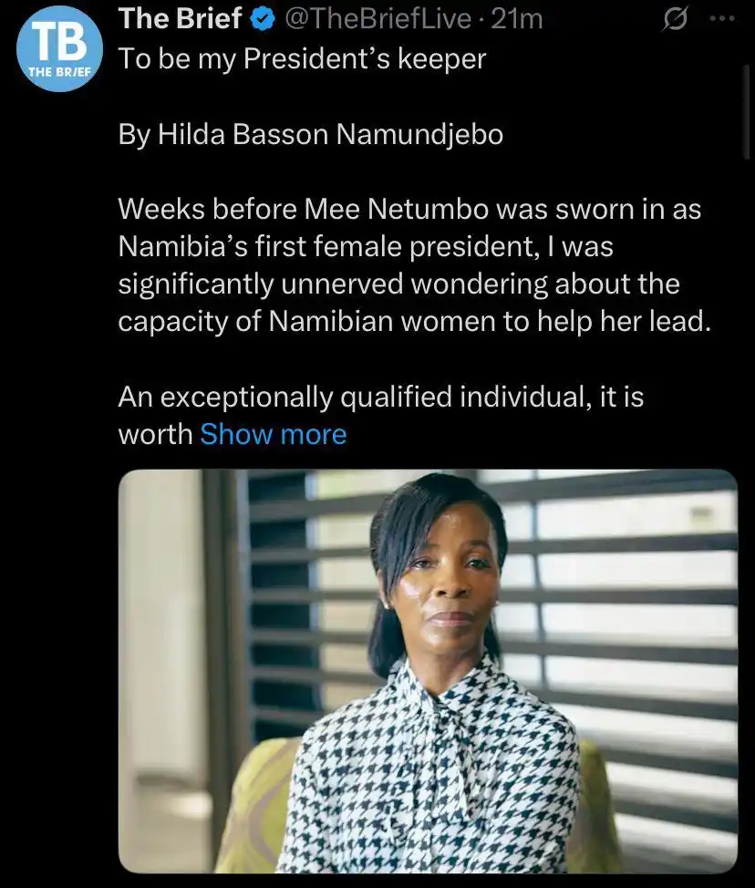 Image from The Brief Live and Namibia Mining & Energy : https://thebrief.com.na/2025/06/to-be-my-presidents-keeper/...