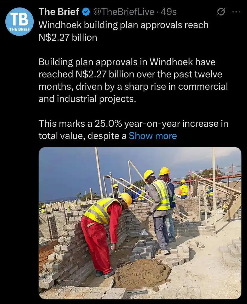 Image from The Brief Live and Namibia Mining & Energy : https://thebrief.com.na/2025/06/windhoek-building-plan-approvals-reach...
