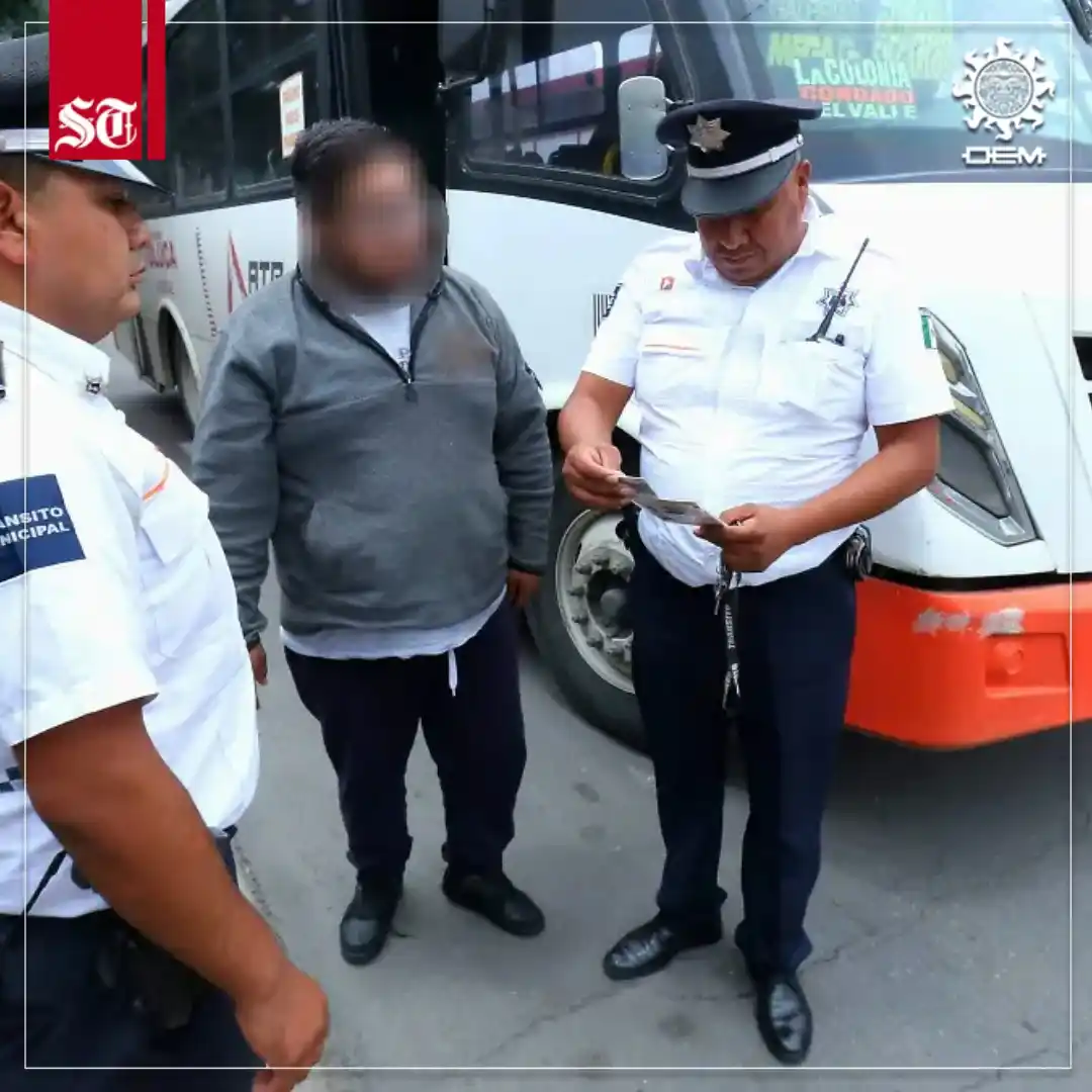 Image from El Sol de Toluca: ¡Iba manejando borracho! 🚌🍻  🚔 Durante un operativo sorpresa en el ...