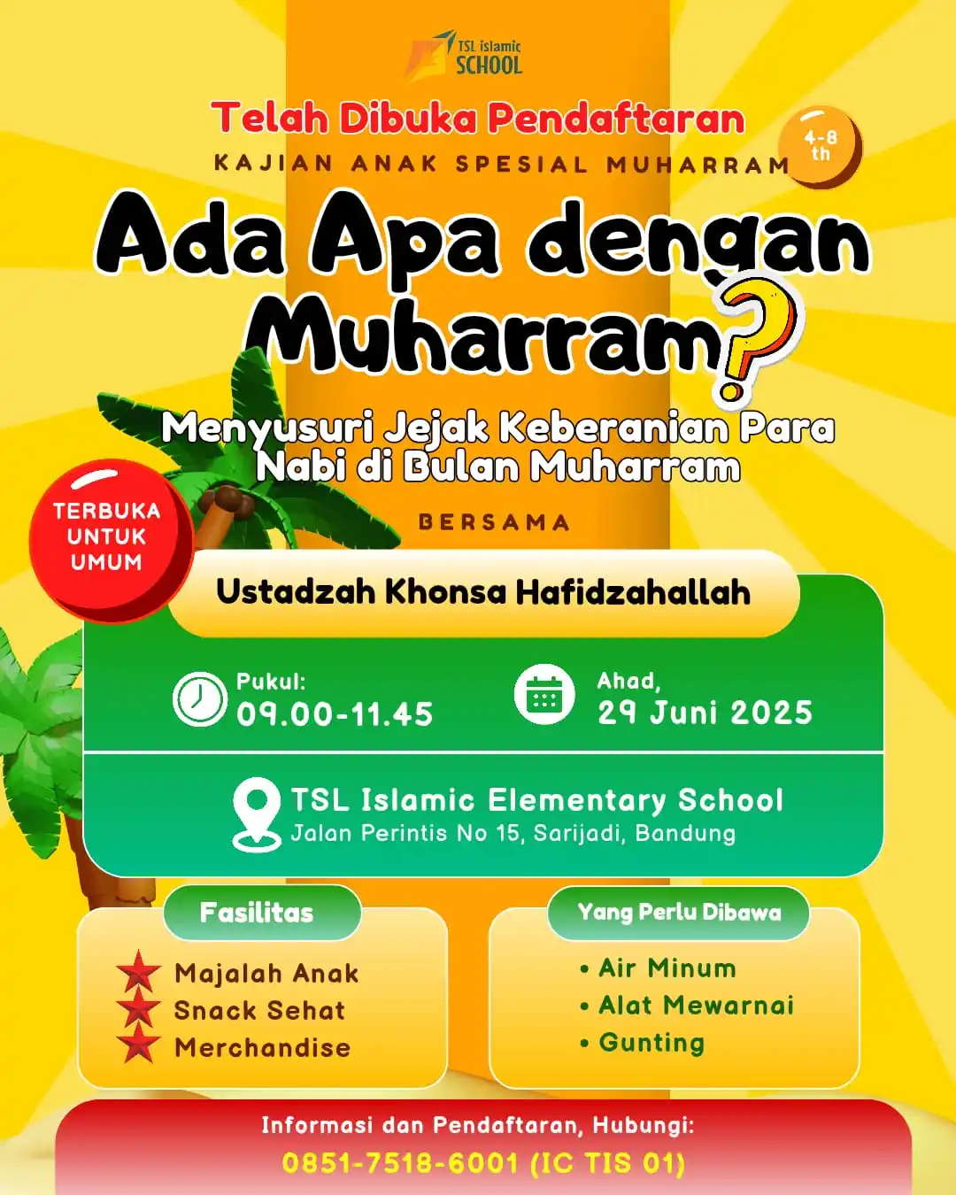 Image from TSL Islamic Lab School: 🔰 KAJIAN ANAK SPESIAL MUHARRAM!  Dibuka pendaftaran‼️ Mari bergabung ...