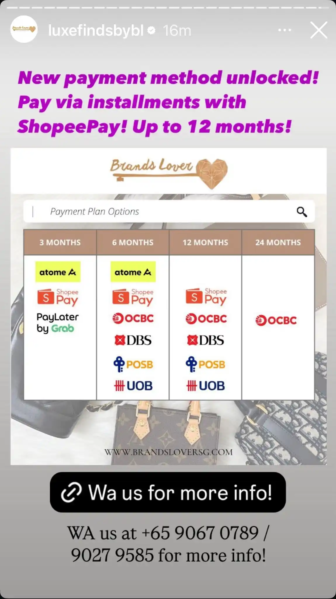 Image from BrandsLoverSG: 🎉New payment method unlocked! 🎊Pay via installments with ShopeePay!...